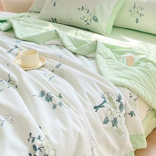 RDIAYDN Summer Duvet, Single Bed, Duvet Cover, Washable, Cooling Printed Duvet, Lightweight for Summer, Soft and Breathable (D, 150 x 200 cm) RDIAYDN