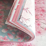 Origami 6x6 Paper Kit 50 Sheets 12 Vivid Colors Double Sided Printed Traditional Patterns Square for Arts Crafts Projects, Japanese Sakuras Flowers Chiyo Wanshui
