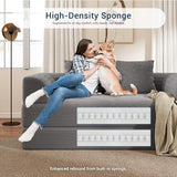 Cloud Boneless Convertible Floor Sofa Bed, 70" 4-in-1 Foldable Compressed Loveseat Lounge Sleeper 2 Seater Couches, High-Density Sponge & Corduroy Fabric Futon Daybed for Living Room Bedroom(Gray) Living&Giving