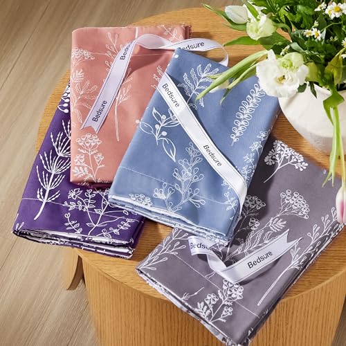 Bedsure Queen Comforter Set - Grayish Purple Bed Set, 3 Pieces Cute Floral Bedding, 1 Soft Reversible Botanical Flowers Comforter and 2 Pillow Shams Bedsure