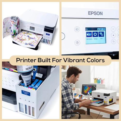 makerflo Epson SureColor F170 Sublimation Printer – Professional Dye Sublimation for Tumblers, T-Shirts, Mugs, Keychains – Desktop Inkjet Printer for Mac & Windows