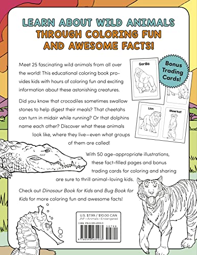 Wild Animal Book for Kids: Coloring Fun and Awesome Facts (A Did You Know? Coloring Book) WoodArtSupply