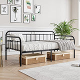 JURMERRY Metal Daybed Frame Twin Size with Steel Slats Platform Furniture,Black… JURMERRY