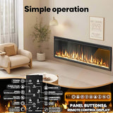 42 Inch WiFi-Enabled Electric Fireplace, 1500W Smart Fire Place Hetaer Inserts and Wall-Mounted W/Touch Screen & Remote Control, Adjustable 13 Flame Color and 5 Brightness, 12H Timer for Living Room Riseon