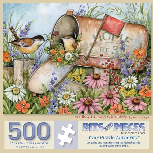 Bits and Pieces Jigsaw Puzzles for Adults 500 Pieces - Mailbox in Field Bits and Pieces