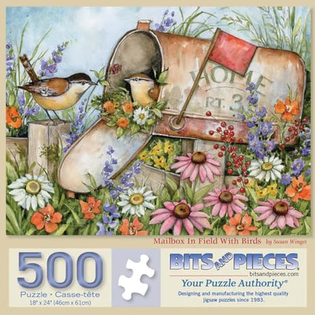 Bits and Pieces Jigsaw Puzzles for Adults 500 Pieces - Mailbox in Field Bits and Pieces
