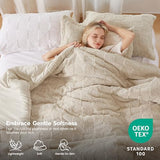Joiedomi Tufted King Size Comforter Set, 3 Pieces Beige Boho King Bedding Set with 1 Plaid Geometric Comforter and 2 Pillow Shams, Checkered Bed in a Bag for All Seasons Joiedomi