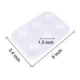 LNAUJS 4 Pack Paint Tray Palette, 6 Well Rectangular Plastic Palette for Oil, Watercolor Paint, White LNAUJS