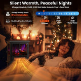 BLITZHOME Electric Fireplace Heater 18'', 3D Realistic Flame, Thermostat Control, 2 Heating Mode 750/1500W, Safety Protection, Freestanding Portable Fire Places Stove for Home Indoor, Small Space BLITZHOME