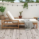 THINK 30 Lounge Chair Outdoor, Acacia Wood Oversized Chaise Lounge Chair with 5 Positions, Patio Lounge Chair with Thick Cushions, Weather-Resistant for Pool, Deck, Poolside,Light Teak THINK 30