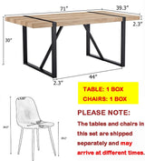 MUUOKY 9 Piece Dining Table Set,Modern 71'' Rectangle Wood Kitchen Table and Fabric Dining Chairs Set of 8,Dining Table Set for 8,Ideal for Kitchen Dining Room MUUOKY