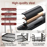 AUEYTVR Metal Full Over Full Size Bunk Bed for Adults & Kids,Low Profile Bunkbeds with Length Guardrail and Ladder, No Box Spring Needed,Space Saving,Black AUEYTVR