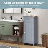 GOFLAME Freestanding Grey Bathroom Storage Cabinet with Large Drawer and Adjustable Shelves GOFLAME