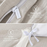 Bedsure Muslin Duvet Cover Queen Size - Cotton Blend Rayon Derived from Bamboo, Cooling Duvet Covet for Hot Sleepers - Ultra-Soft & Breathable Bedding Set for All Seasons(Oat Milk, 90"x90") Bedsure