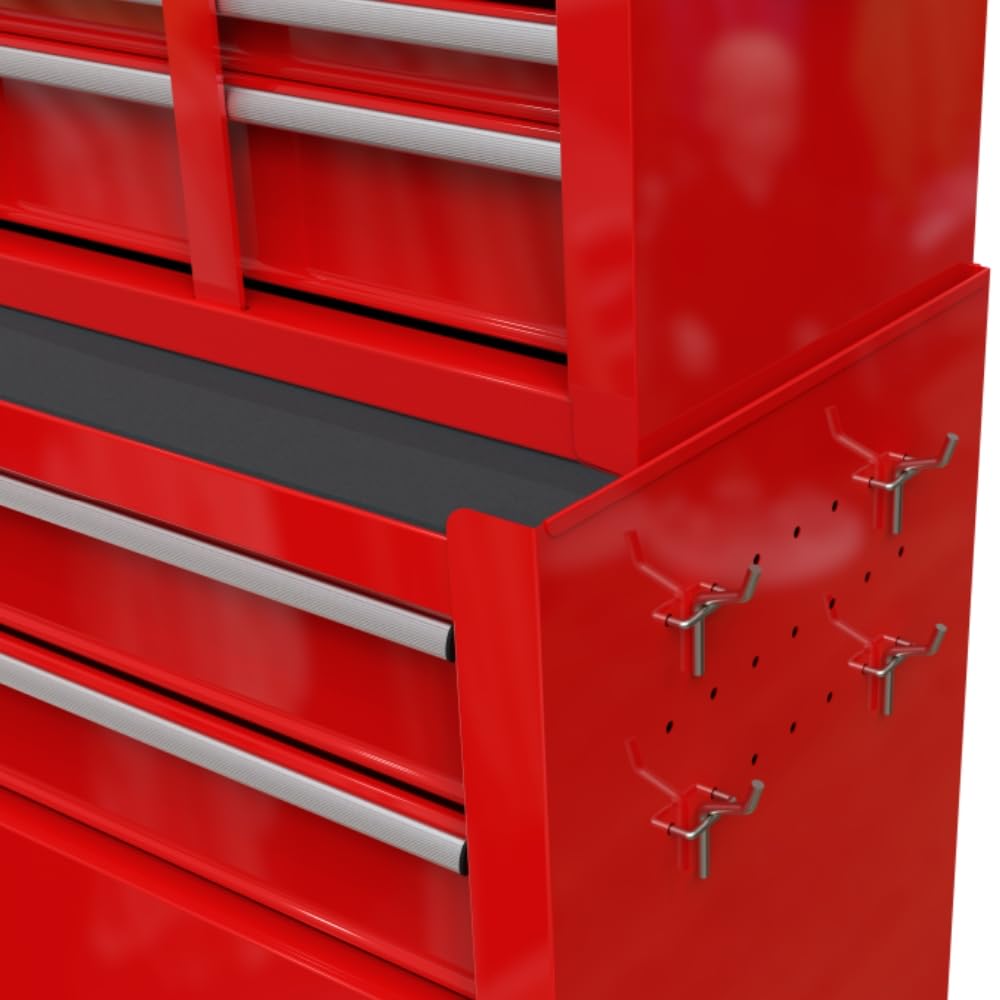 WTRAVEL High Capacity Rolling Tool Chest with 8-Drawer Tool Box on Wheels Multifunctional Tool Cart Mechanic Tool Storage Cabinet for Garage, Warehouse, Workshop, Repair Shop (Red) WTRAVEL