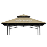 Grill Gazebo Replacement Canopy Top Only - 5' x 8' Outdoor BBQ Gazebo Canopy Roof, Waterproof Double Tiered Shelter Cover Fit for Model L-GG001PST-F (Khaki) Iheqard