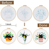 Nuberlic 3 Sets Cute Cat Embroidery Kit for Adults Beginners, Stamped Cross Stitch Starter Kits Include Needlepoint Cloth Hoops Needles Threads and Instruction