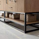 Vinnova Alistair Bathroom Vanity, 84 Inches, North American Oak VINNOVA