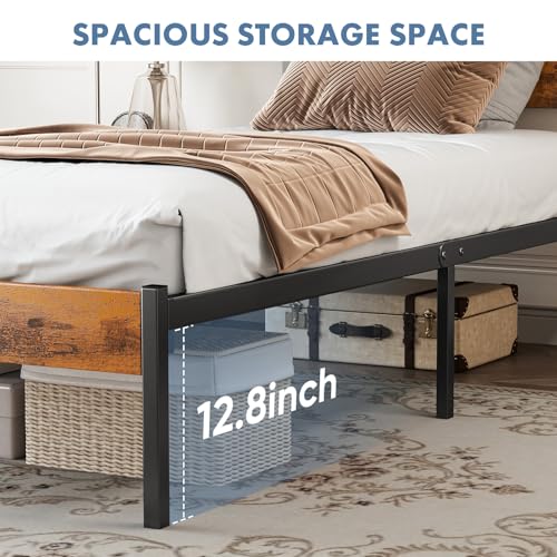 OLIXIS Twin Size Metal Platform Bed Frame - Mattress Foundation with Headboard and and Footboard, No Box Spring Needed with 700LBS Sturdy Wooden Slats Support, Noise Free, Easy Assembly OLIXIS