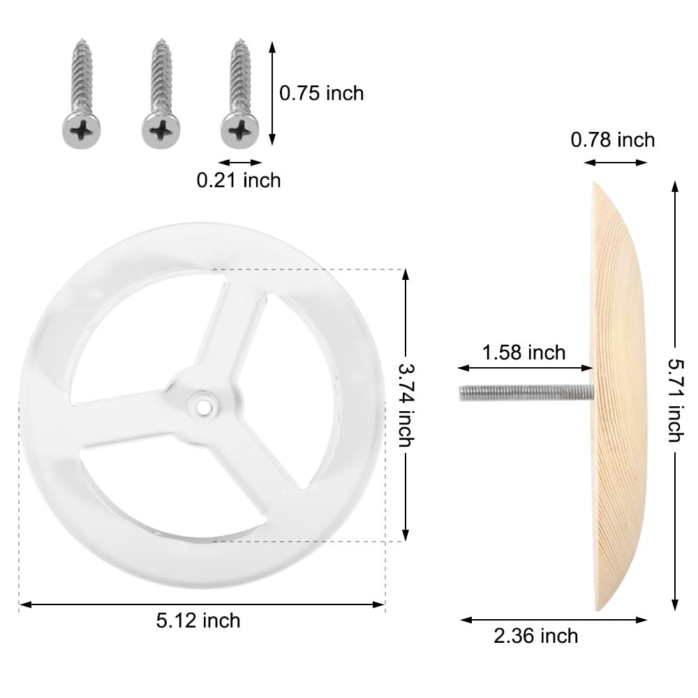Vindar Sauna Room Air Vent 3.74" Round Pine Wooden Sauna Adjustable Exhaust Air Ventilation for Barrel Sauna, Sauna Room, Steam Room Exhaust Ventilation Vindar