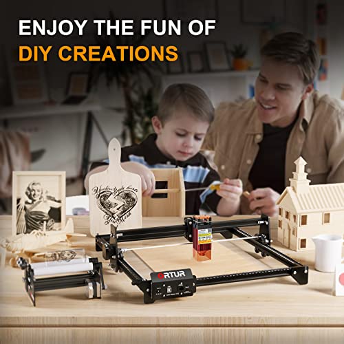 Laser Engraver, Ortur Laser Master S2 LU2-2, 2100mW Laser Cutter and Engraver CNC Machine for DIY, Wood, Leather, etc. (390*410mm), Laser Class 4 Ortur