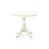 East West Furniture AMGR3-LWH-W 3 Piece Dinette Set for Small Spaces Contains a Round Kitchen Table with Pedestal and 2 Dining Room Chairs, 36x36 Inch, Linen White East West Furniture