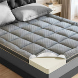 3 inch Memory Foam Mattress Topper Full Size Pillow Top - Extra Thick Padded Mattress Pad & Protector, Breathable Fitted Deep Pocket 8-21, Ultra Soft & Supportive 1100GMS WQSPRING