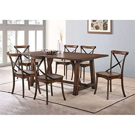 Acme Kaelyn Wooden Side Chair in Dark Oak and Black Set of 2 Acme