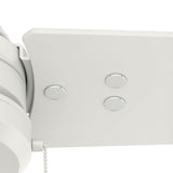 Hunter Fan Company 59263 Cassius 52 Inch 3 Blade 3 Speed Wooden Indoor/Outdoor Ceiling Fan with Pull Chain Control, Light Stripe, 52", Fresh White Finish Hunter Fan Company