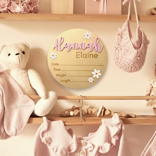 Personalized Baby Announcement Sign, Baby Name Signs for Nursery, Newborn Announcement Sign, Birth Announcement Sign, Announcement Board for New Baby JD CRAFT DESIGN STUDIO