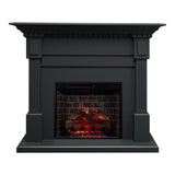 Modern Ember Augustine Black Mantel Package 55" W x 48" H with 28 Inch Electric Fireplace Insert - 1,000 Sq Ft Heater 4 Flame Colors, Ember Bed Included | Compatible with Alexa and Google Assistant Modern Ember