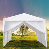 CAIDE-STORE White 10x20 ft Outdoor Waterproof Canopy Tent for Party Wedding Heavy Duty Patio Garden Gazebo Pavilion with Windows and Removable Sidewalls 6-Side Wall CAIDE-STORE