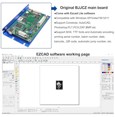 Ovsuqu Fiber Laser Engraver JPT LP 30W Fiber Marking Machine with 80mm Rotary Axis Metal Laser Engraving Machine 200x200mm+300x300mm for Metal Ovsuqu