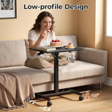 JOY worker Mobile Standing Desk, 23.6" x 20.5" Small Rolling Laptop Cart with 90° Tiltable Desktop, Portable Height Adjustable Sit-Stand Computer Desk on Wheels for Home Office, Black JOY worker
