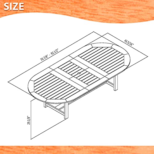 Amazonia Arizona 9 Piece Oval Outdoor Dining Set | Eucalyptus Wood | Durable and Ideal for Patio and Backyard - WoodArtSupply