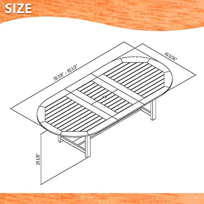 Amazonia Arizona 9 Piece Oval Outdoor Dining Set | Eucalyptus Wood | Durable and Ideal for Patio and Backyard - WoodArtSupply