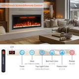 74" Smart Electric Fireplace Inserts,Slim Fireplace with APP Control & Remote Control& Touch Panel,13 Adjustable Flame Color&13 Fuel Bed Colors,750W/1500W,Black VINEMOUNT