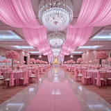 gogoparti 10x20FT Baby Pink Ceiling Drapes for Weddings Parties - 2 Panels of 5x20FT Wrinkle Free Silk Baby Pink Drapes for Tent Canopy, Weddings, Birthdays, Parties, Tent & Event Decoration gogoparti