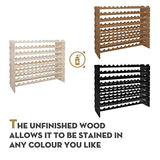 Smartxchoices Stackable Modular Wine Rack 96 Bottle Wooden Wine Storage Rack Freestanding Wine Holder Display Shelves, Wobble-Free, Solid Wood, Smartxchoices