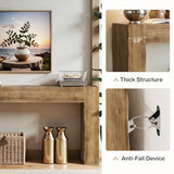 Tribesigns 63-Inch Solid Wood Console Sofa Table, Farmhouse Long Entryway Table Behind Couch for Living Room, Entrance, Hallway, Foyer, Easy Assembly (Light Brown) Tribesigns