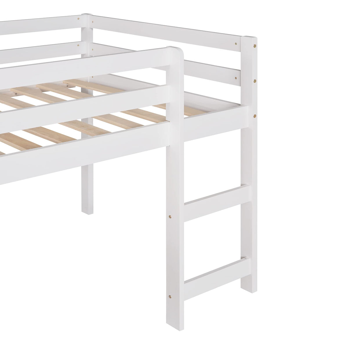 Harper & Bright Designs Kids Loft Bed with Slide,Twin Size Low Loft Beds for Girls Boys Solid Pine Wood Toddler Loft Bed with Ladder and Guard Rails,White Harper & Bright Designs