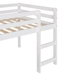 Harper & Bright Designs Kids Loft Bed with Slide,Twin Size Low Loft Beds for Girls Boys Solid Pine Wood Toddler Loft Bed with Ladder and Guard Rails,White Harper & Bright Designs