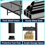 erosoei Metal Full Single Bed Frame with Storage Space, 74.8" in Steel Bed Frame with Protective Foot Pads, Strong Bearing Capacity Full Size Bed, Easy Assembly, Underbed Storage Space（43.3 inch） erosoei