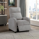 Lexicon Corduroy Pushback Recliner Chair Armchair Push Back Recliner, Solid Wood Frame and Metal Base, Easy Assembly Small Soft Single Sofa Accent Chair for Living Room/Office/Apartment, Light Grey