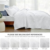 Love's cabin King Size Quilt Set White Bedspreads - Soft Bed Summer Lightweight Bedspread Comforter - Modern Style Coin Pattern Coverlet for All Season - 3 Pieces (1 Quilt, 2 Pillow Shams) Love's cabin