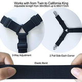 Bed Sheet Holder Straps - Sheet Straps Adjustable Bed Sheet Clips Fasteners Keep Sheets Stays in Place,2Pcs/Set Black Siaomo