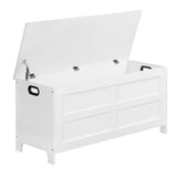 MAHANCRIS Storage Chest, 39.4”L Large Toy Chest, Entryway Storage Trunk, Toy Storage Organizer, Storage Bench with Safety Hinge, Entrance Bench for Living Room, Entrance, Bedroom, White SCWT48301 MAHANCRIS