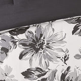 Intelligent Design Dorsey Comforter Reversible Flower Floral Botanical Printed Ultra-Soft Brushed All Season Bedding-Set, Full/Queen, Black/White 5 Piece Intelligent Design