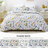 Mooreeke Duvet Cover Full Size, 3 Piece Dandelion Floral Duvet Cover Set with Zipper Closure, Soft & Breathable Microfiber Botanical Patterned Bedding Set with 4 Corner Ties and 2 Pillow Shams Mooreeke