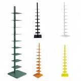 Quooyong 9-Tier Spine Bookshelf Metal Bookcase 5 Colors Vertical Bookshelf Tower Rotating Tall Narrow Book Shelf Ladder Book Rack Indoor (Green) Quooyong